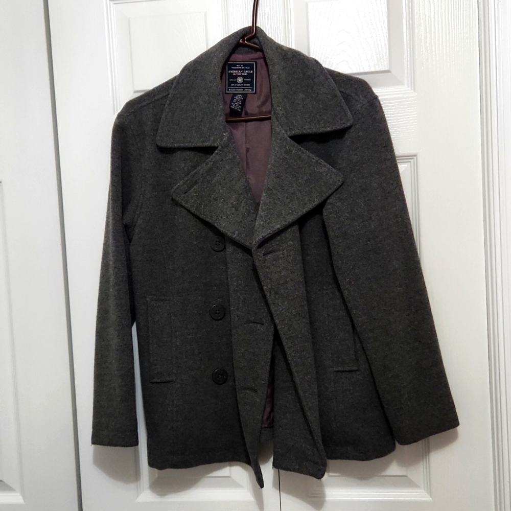 American Eagle gray pea coat